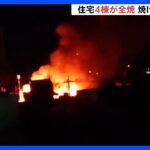栃木市の住宅街で住宅4棟が燃える火事　性別不明の遺体発見｜TBS NEWS DIG