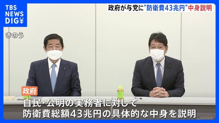 政府　防衛費43兆円の中身を説明　「反撃能力」は長射程のミサイルの関連経費に5兆円程度想定｜TBS NEWS DIG