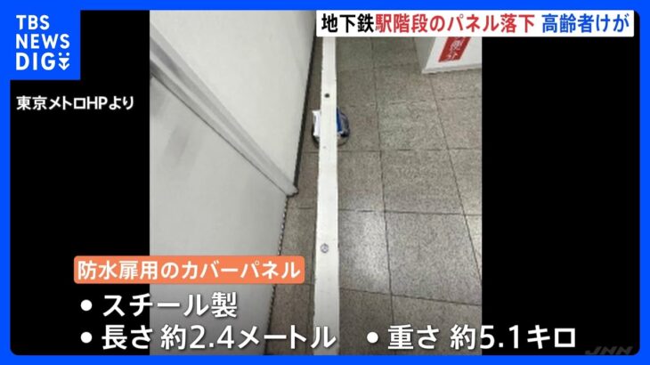 東京メトロ新富町駅階段で重さ5キロのパネルはずれ70代女性けが　東京・中央区｜TBS NEWS DIG