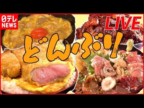 【どんぶりライブ】完成まで5年”究極丼”/炭火焼き豚丼/立ち食いの海鮮丼/トンカツが立つ!?極厚カツ丼　など (日テレNEWS LIVE)