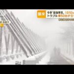 今季“最強寒気”　“景色一変”一日で50cm積雪…雪道でトラブル　車50台“立ち往生”(2022年12月16日)