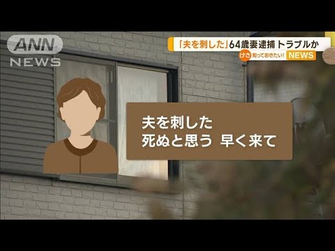 「夫を刺した」64歳妻を逮捕　殺人未遂の疑い　夫は搬送後に死亡…夫婦間でトラブルか(2022年12月12日)