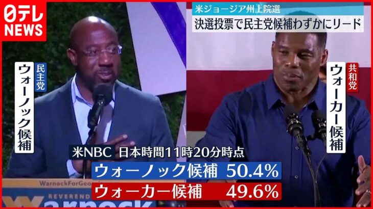 【ジョージア州上院選】開票率80％で民主党候補がわずかにリード アメリカ