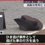 【82歳女性が死亡】「道路上におばあちゃんが倒れている」ひき逃げとして逃げた車の行方追う