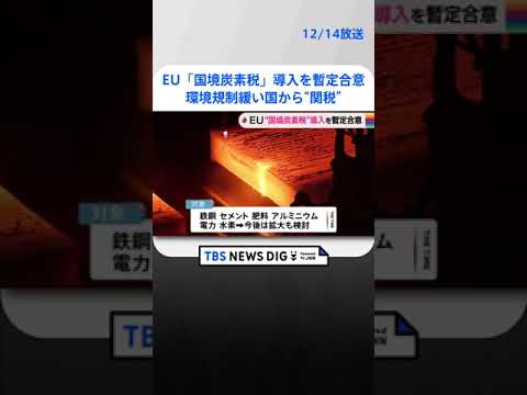 EU「国境炭素税」導入を暫定合意　環境規制緩い国からの輸入品に“関税” | TBS NEWS DIG #shorts