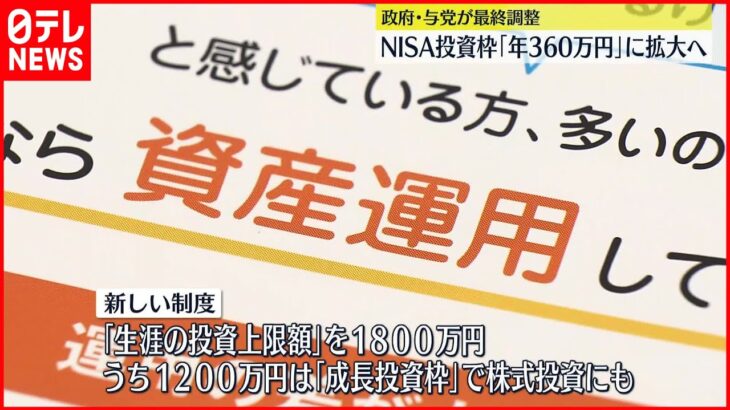 【NISA】非課税額…年間360万円に拡大へ 期間も無期限に