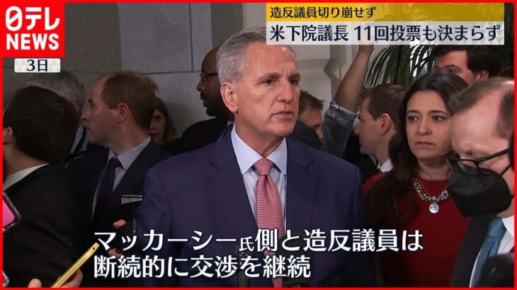 【アメリカ】投票“11回”も下院議長決まらず トランプ氏支持の共和党・保守強硬派の議員ら造反