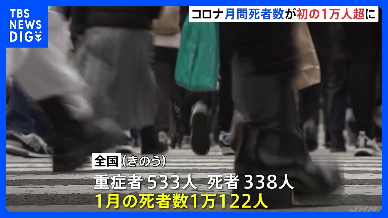 新型コロナ　1月の死者数1万122人、1か月に1万人を超えるのは初｜TBS&nbsp;NEWS&nbsp;DIG