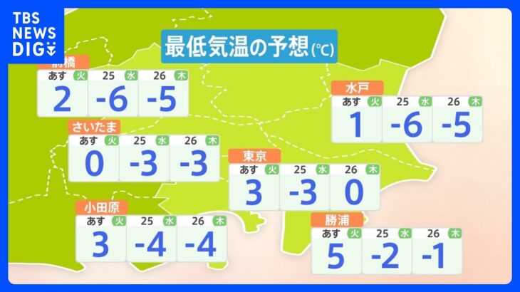 【1月24日 関東の天気】＃最強寒波 ＃都心でも雪｜TBS NEWS DIG