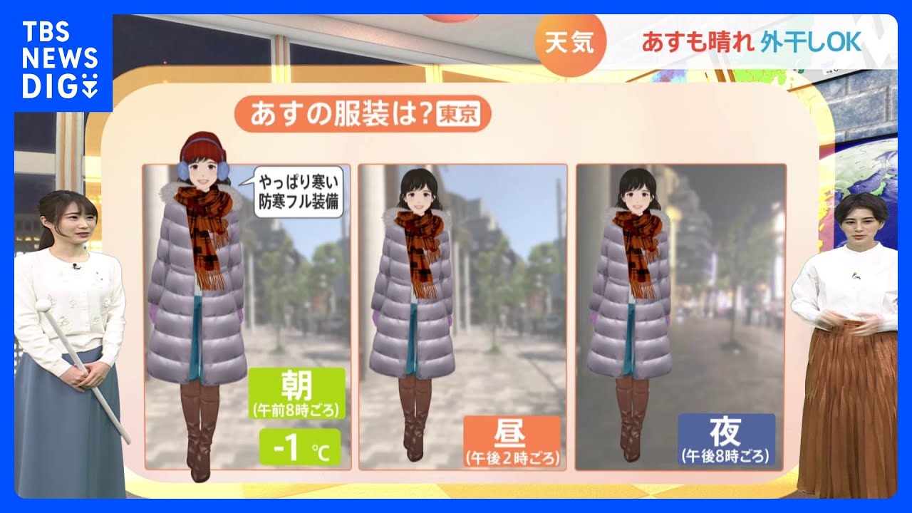 【1月26日&nbsp;関東の天気】朝から寒い&nbsp;防寒フル装備｜TBS&nbsp;NEWS&nbsp;DIG