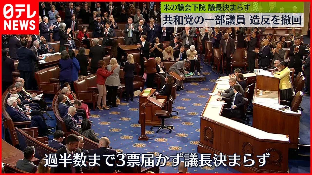【アメリカ】共和党の一部議員“造反”撤回も…13回目の投票でも議会下院議長決まらず　アメリカ