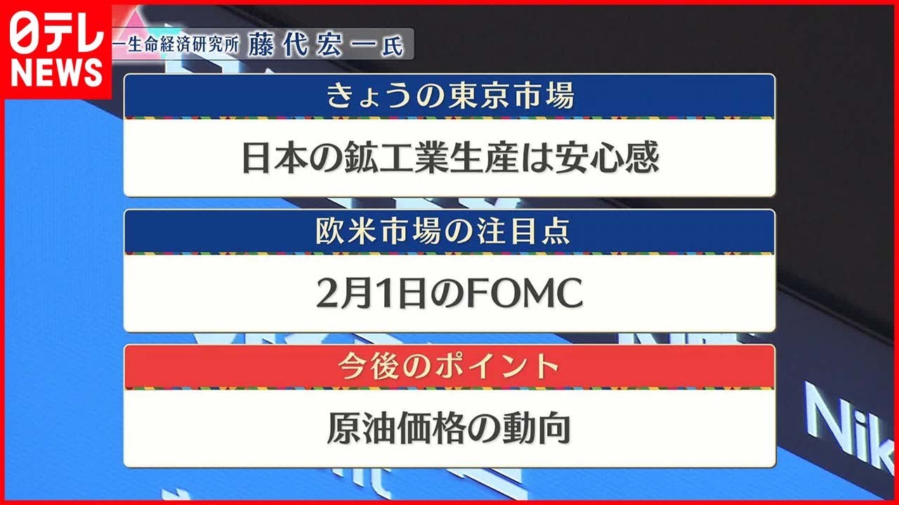【1月31日の株価市場】株価見通しは？藤代宏一氏が解説