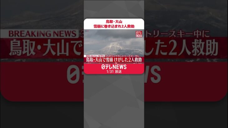 【速報】鳥取・大山で雪崩 巻き込まれた2人救助 1人は自力で下山中 #Shorts