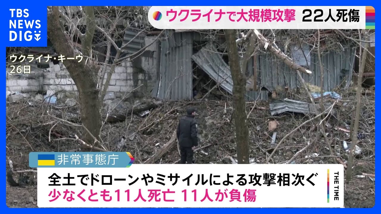 ウクライナ全土で少なくとも22人死傷 ロシアによる大規模攻撃で|TBS NEWS DIG