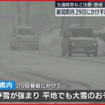 【大雪のおそれ】新潟県内、29日にかけて平地でも　交通障害などに警戒