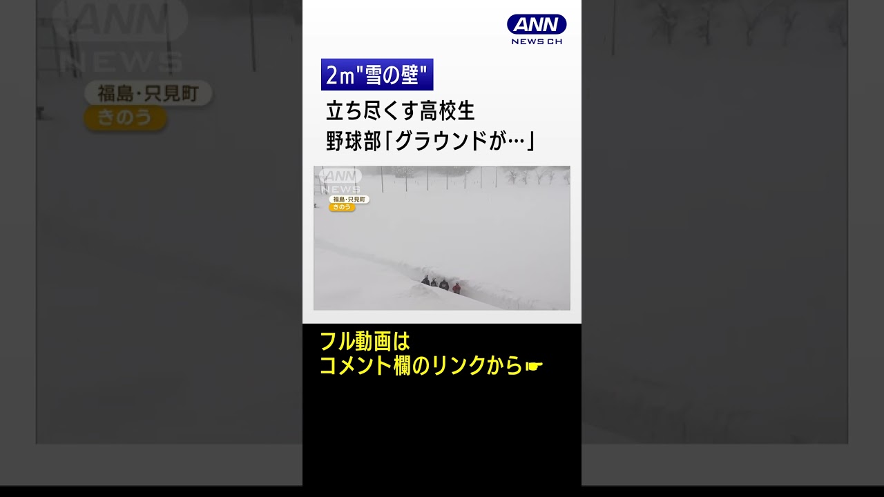福島・「特別豪雪地帯」に2m“雪の壁”　立ち尽くす高校生　野球部「グラウンドが…」#shorts