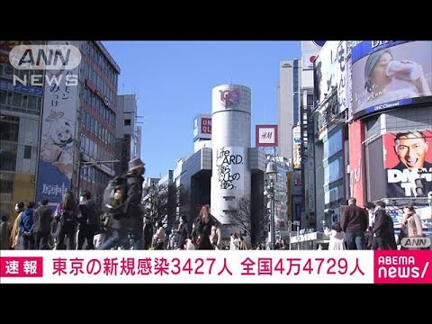 【速報】新型コロナ新規感染　東京3427人　全国4万4729人(2023年1月29日)