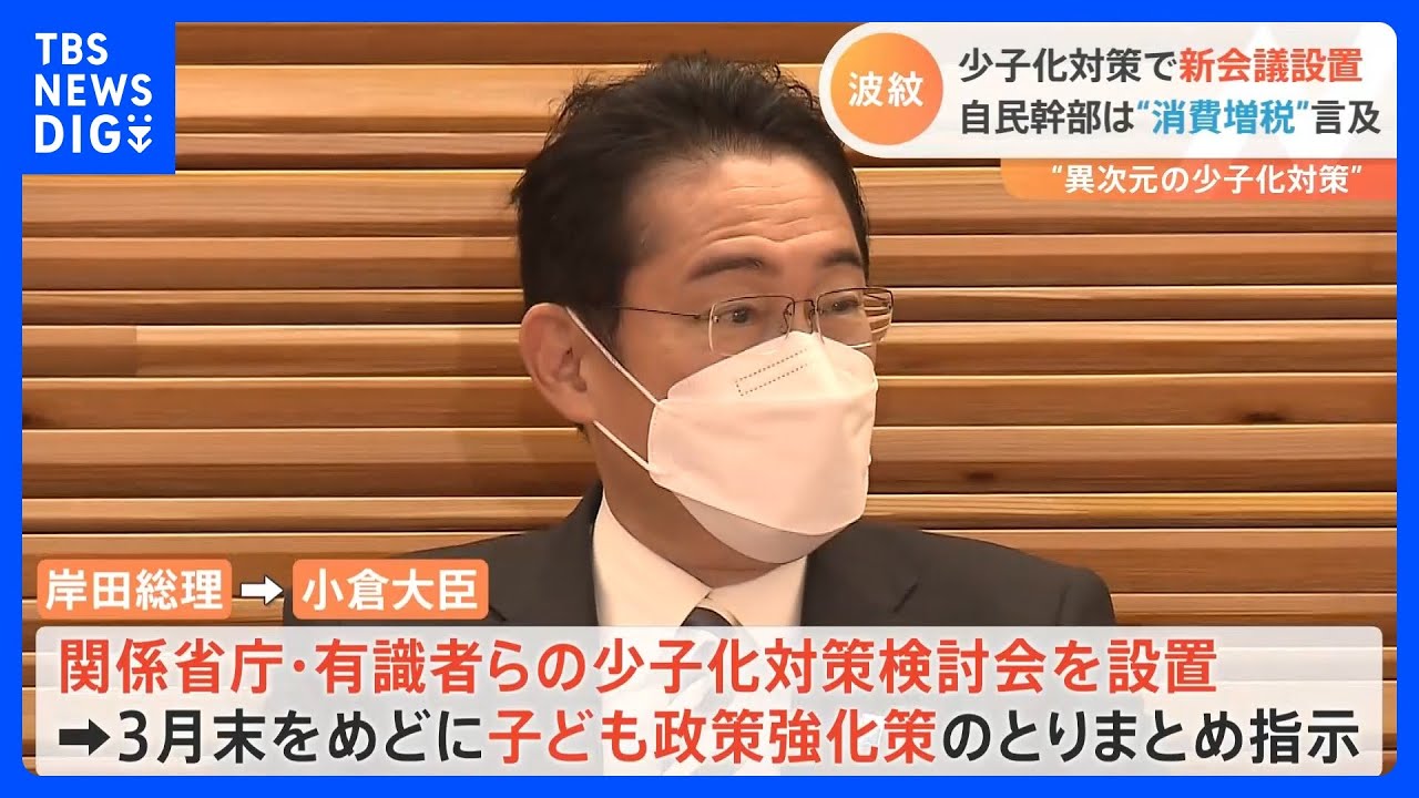 「異次元の少子化対策」新たな検討会設置　財源に「消費税増税」の声も　3月末めどに　子ども政策の強化策とりまとめ｜TBS&nbsp;NEWS&nbsp;DIG
