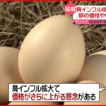 【鳥インフル】“過去最悪”ペースで拡大…卵の価格に影響も