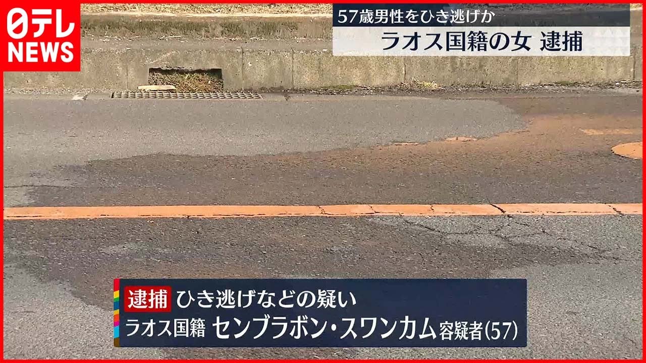 【ひき逃げ】路上に横になっていた男性死亡 ラオス国籍の女を逮捕