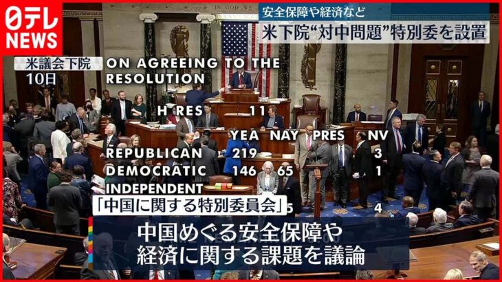 【アメリカ議会下院】対中問題扱う「特別委員会」を超党派で設置