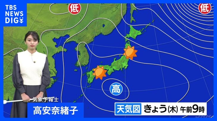 【高安奈緒子予報士の解説】きょうは季節はずれの暖かさに　あすもさらに気温上昇か｜TBS NEWS DIG