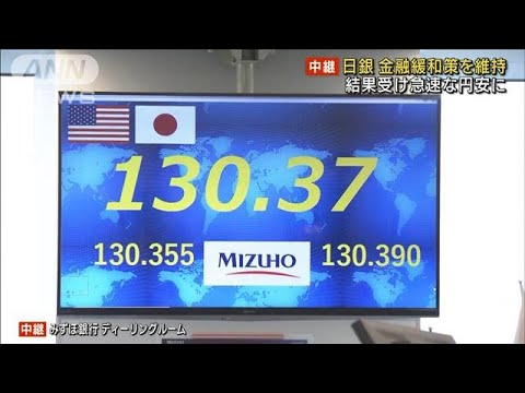 日銀 金融政策決定会合 金融緩和策は「現状維持」(2023年1月18日)