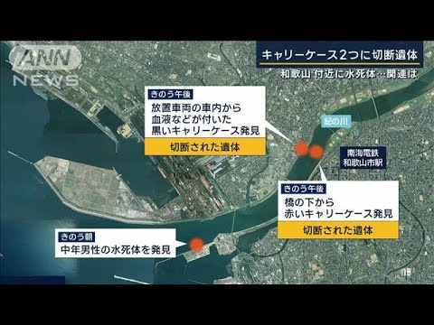 和歌山・キャリーケースから切断遺体…水死体との関連は？(2023年1月19日)