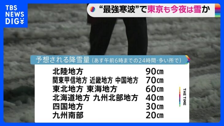 “最強寒波”襲来で日本海側を中心に大雪のおそれ、東京も今夜は積雪か　交通障害などに注意｜TBS NEWS DIG