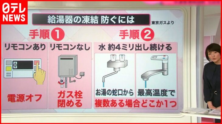 【解説】「最強寒波」への備え “凍結”ガス給湯器も注意