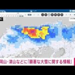 【速報】岡山・津山などに「顕著な大雪に関する情報」(2023年1月24日)