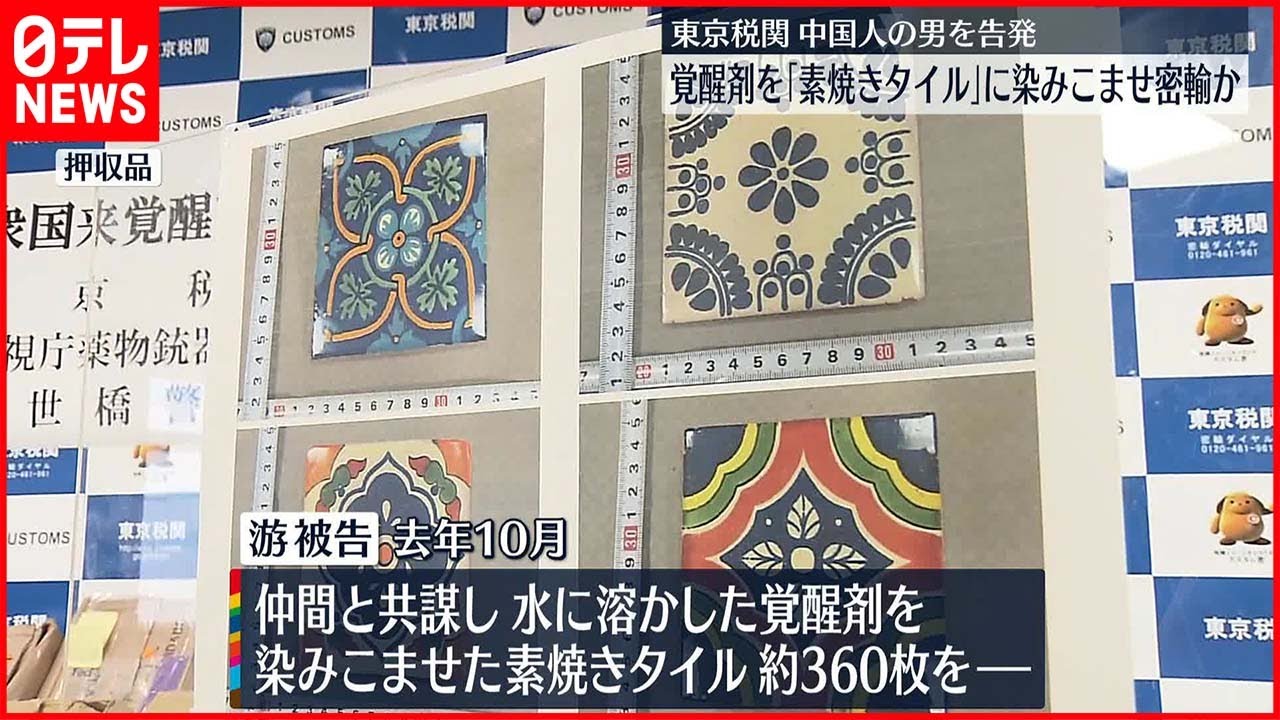 【東京税関】中国人の男を告発 覚醒剤を「素焼きタイル」染みこませ密輸か