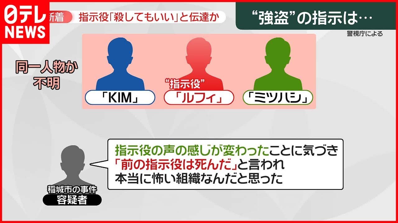 【強盗】「ルフィ」以外にも“指示役”存在?…“KIM”は「殺してもいい」と伝達か