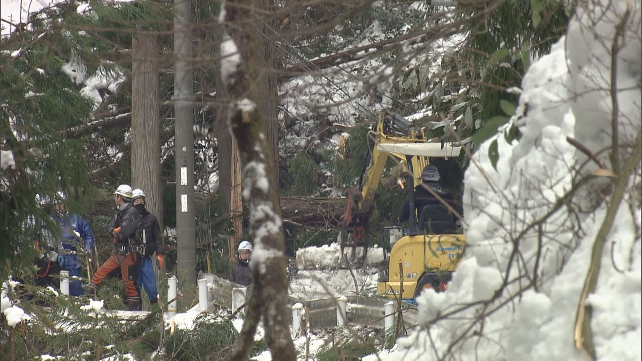 大雪の影響　京都・南丹市で一部世帯が一時孤立　復旧作業続く　近畿各地の約３００軒で停電続く