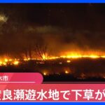 【速報】栃木市の渡良瀬遊水地で下草火災　延焼中｜TBS NEWS DIG