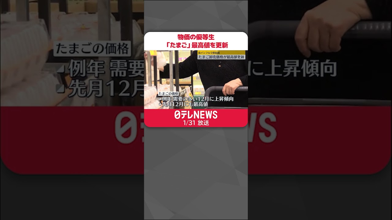 【最高値”更新”】物価の優等生「たまご」…卸売り1キロあたり305円 #Shorts
