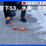 中国最北端の街でマイナス53度！史上最低気温　果物をレンガで叩くもレンガが砕ける｜TBS NEWS DIG