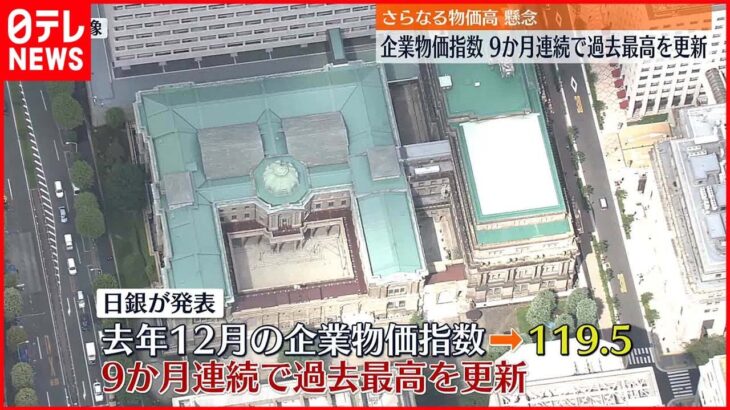 【9か月連続で過去最高更新】国内企業物価指数119.5 さらなる“物価高”懸念も