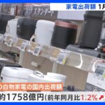 白物家電の出荷額が1月も増加　洗濯機は過去最高　出荷数量マイナス基調も高価格帯の商品好調｜TBS NEWS DIG