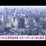 【速報】1月の企業物価指数　去年12月と並び過去最高(2023年2月10日)