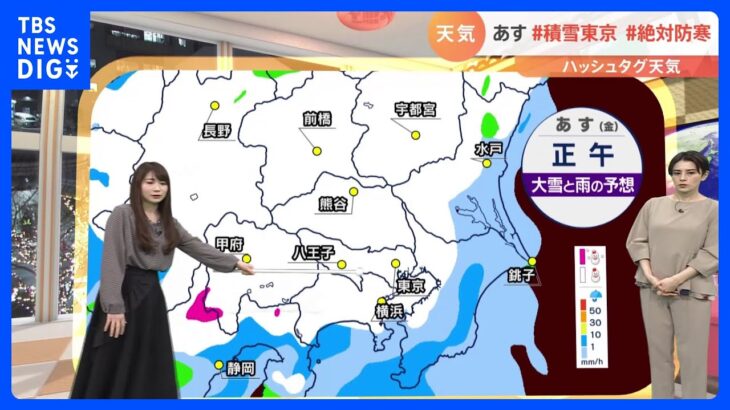【2月10日 関東の天気】雪予報　交通機関に影響も｜TBS NEWS DIG