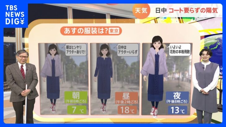 【2月28日 関東の天気】あす#強まる南風 #春の証｜TBS NEWS DIG