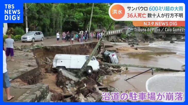 カーニバル中止も…洪水や土砂崩れで36人が死亡　行方不明も数十人　ブラジル・サンパウロ｜TBS NEWS DIG