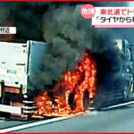 【火災】東北道でトラック炎上… 通過する車内でも“熱さ”