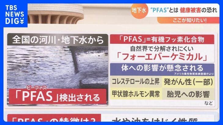 人体への影響も指摘…全国の河川や地下水から検出「PFAS」 発がん性や胎児への影響指摘　指標超える数値検出も【解説】｜TBS NEWS DIG