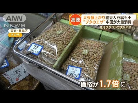 節分ピンチ？　大豆値上がり…産地ブラジルで天候不順　“ブタのエサ”中国が大量消費(2023年2月3日)