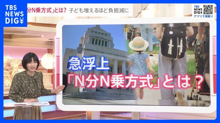 議論進む少子化対策。政府は児童手当の所得制限撤廃を検討。国会では「N分N乗方式」が急浮上。子どもが多いと負担軽減の一方で「恩恵は限定的」との声も。【news23】｜TBS NEWS DIG