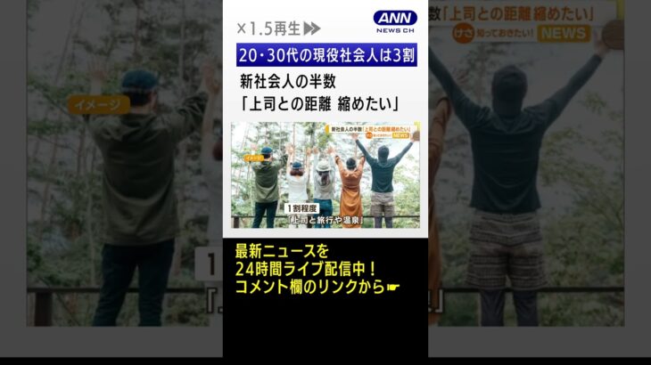 「上司と業務外コミュニケーション必要」新社会人は半数…20・30代の現役社会人は3割 #Shorts