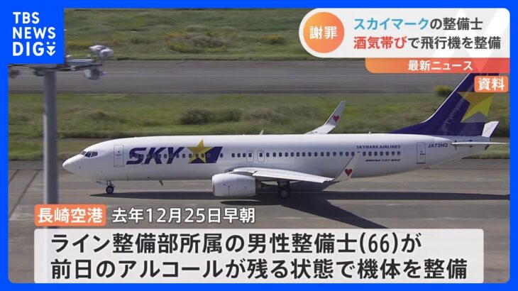 スカイマークの整備士 酒気帯びで出発前の飛行機を整備 十分な確認をせずに点検表に署名｜TBS NEWS DIG