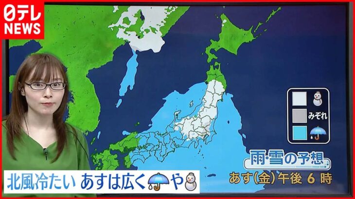 【天気】北日本の日本海側や新潟は午前中雪やふぶきの所が 北日本の太平洋側と東・西日本は晴れ間